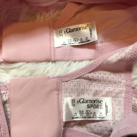 2 BRAS Glamorise 40F Sport 42F WireFree Custom MagicLift Moist Control 1064 1166 - Picture 8 of 13